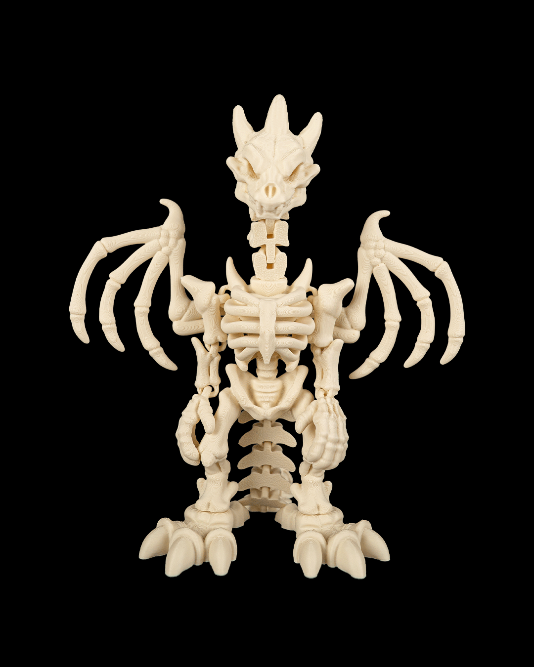Articulated Skeletal Dragonborn Figure — Bone Dragonborn Poseable Miniature