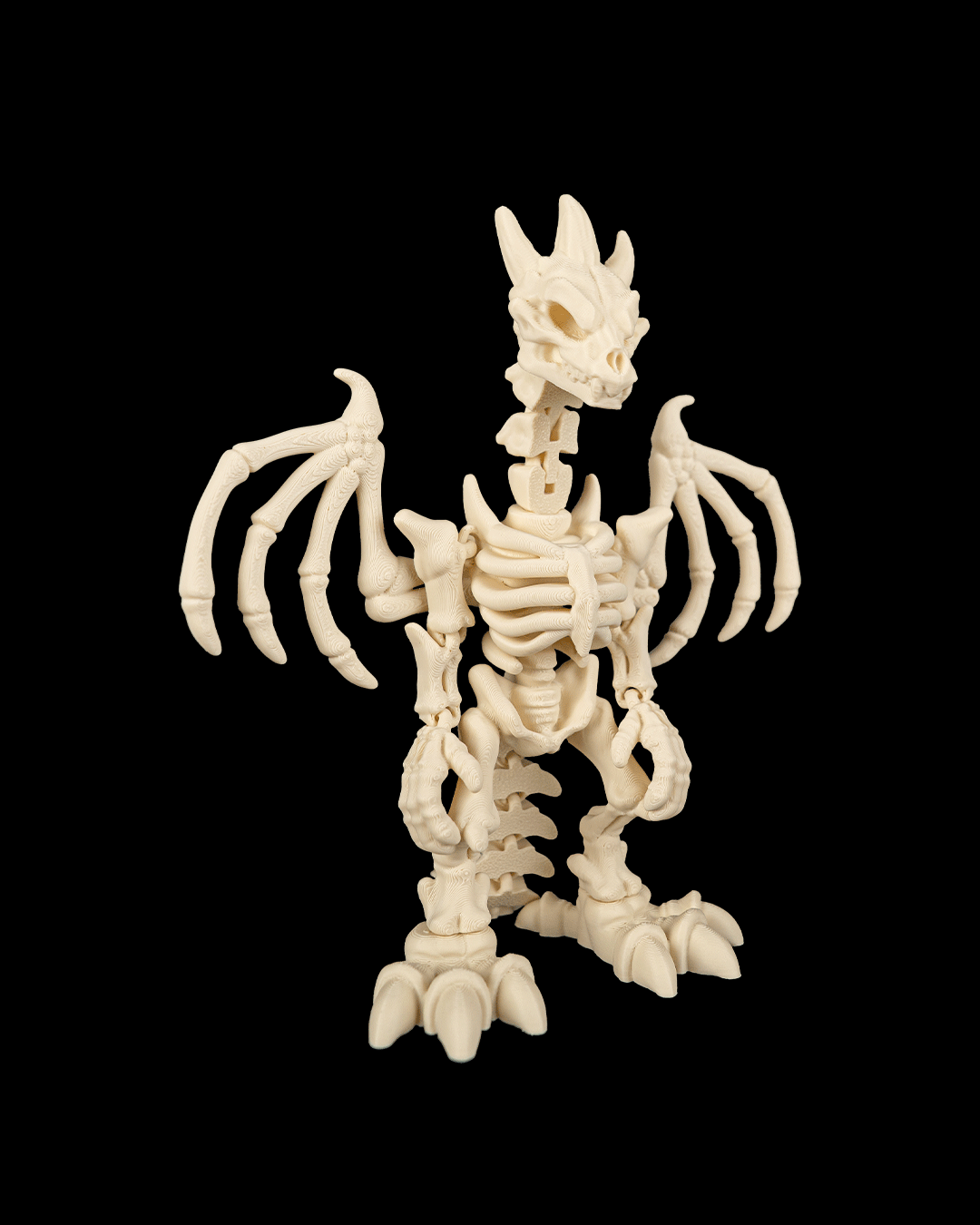 Articulated Skeletal Dragonborn Figure — Bone Dragonborn Poseable Miniature