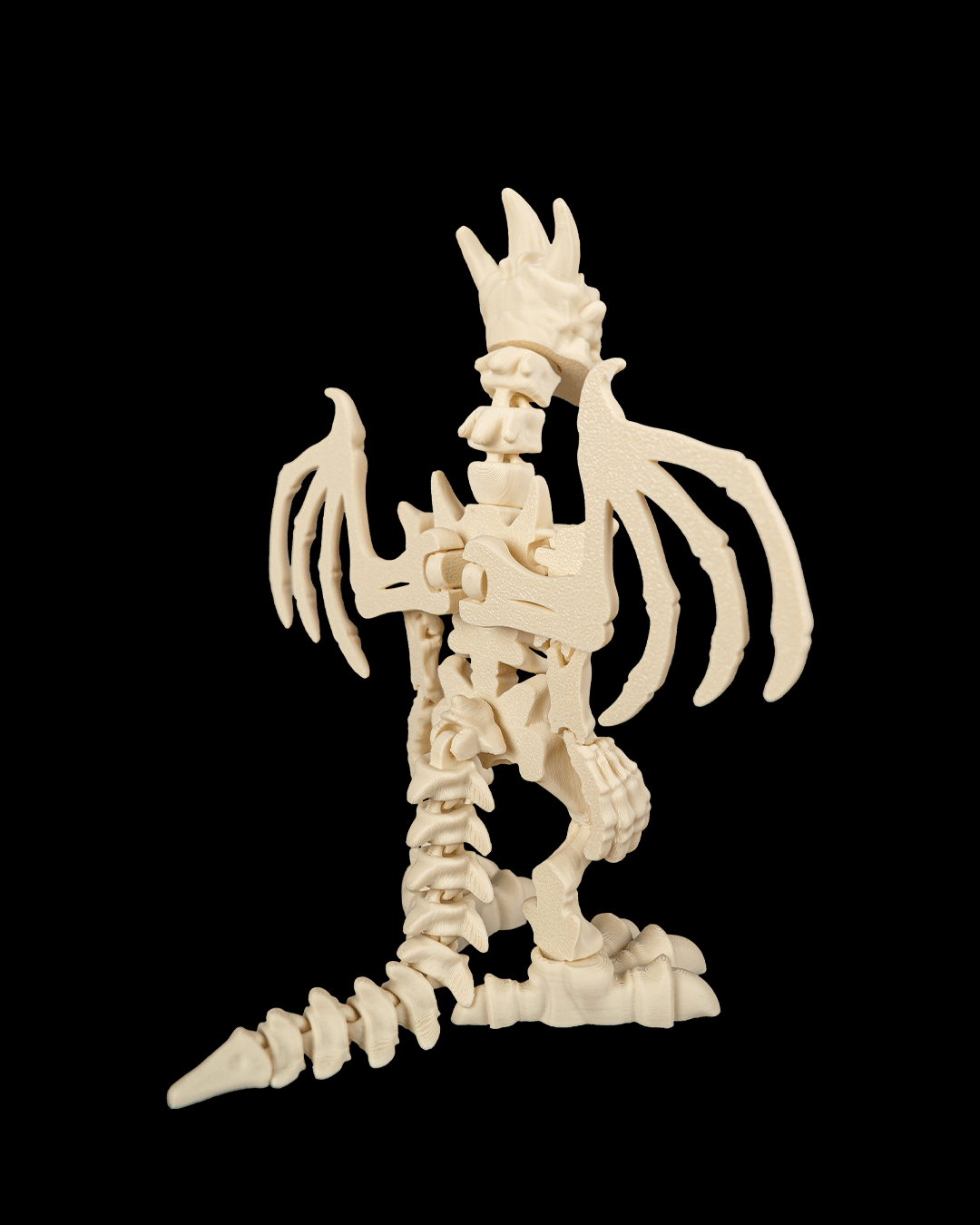 Articulated Skeletal Dragonborn Figure — Bone Dragonborn Poseable Miniature