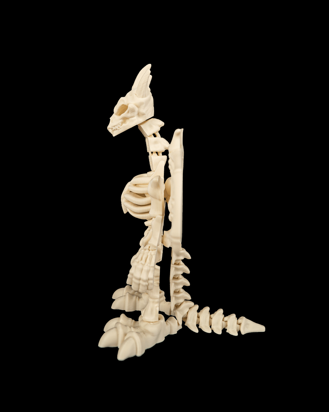 Articulated Skeletal Dragonborn Figure — Bone Dragonborn Poseable Miniature