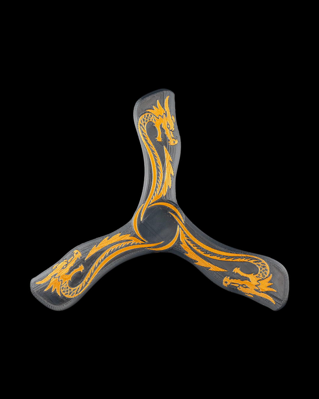 3D Printed Draconic Boomerang — Dragon-Engraved Novelty Toy