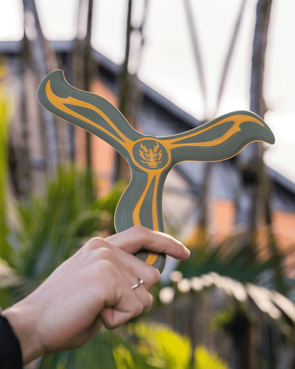 3D Printed Dragon Crest Boomerang — Epic Emblem Novelty Toy