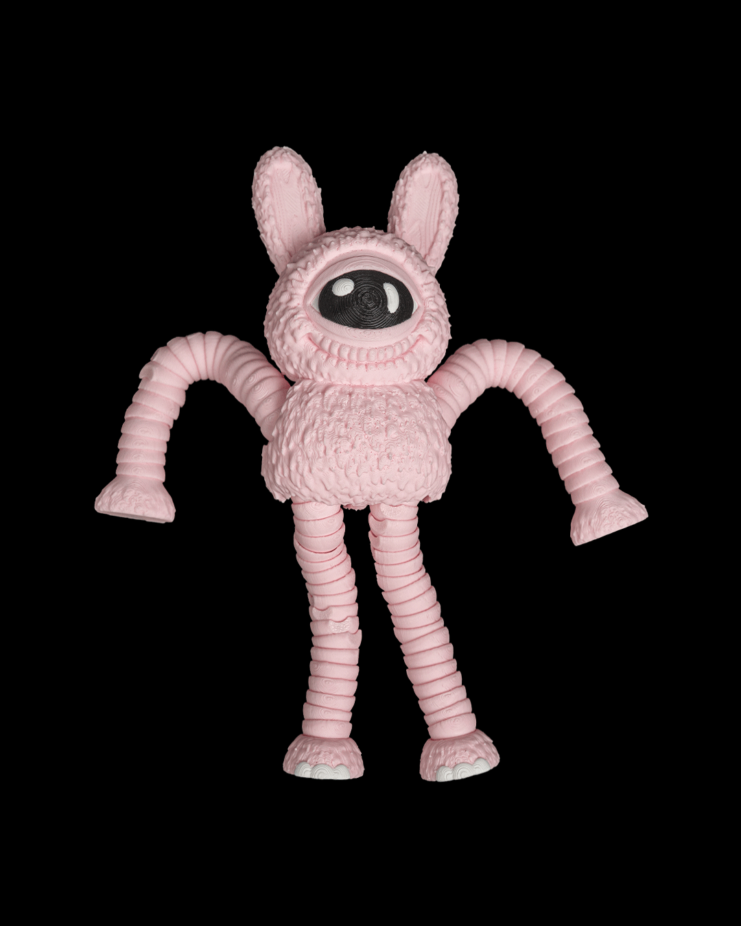 Floop — One-Eyed Rabbit Monster Articulated Fidget Keychain / Statuette