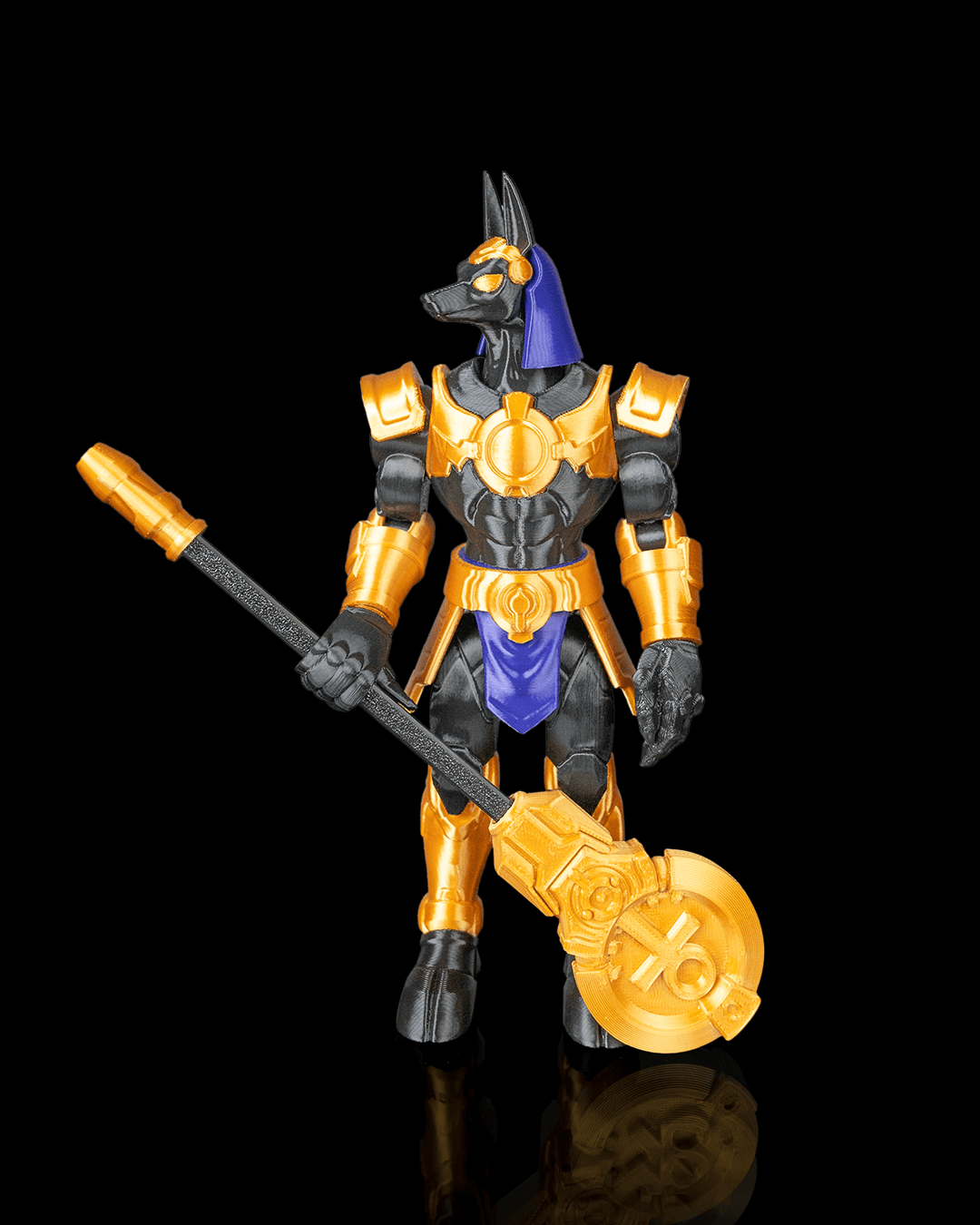 Articulated Mecha Underworld Anubis God Figure — Sci-Fi Egyptian Deity Collectible (20cm)