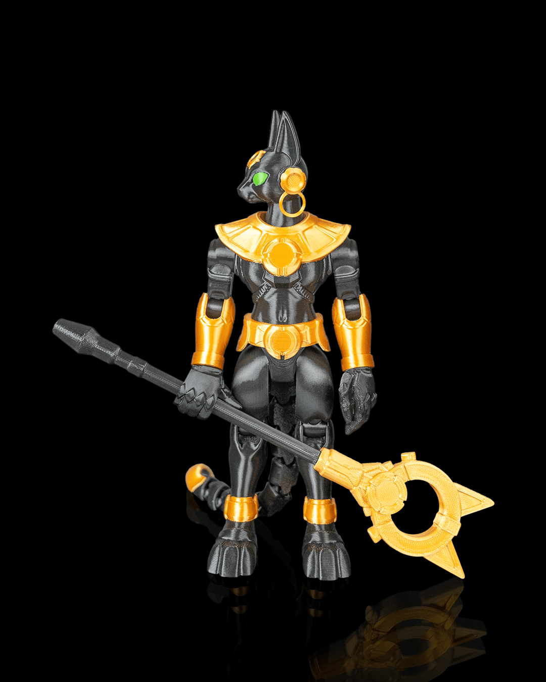 Articulated Mecha Protector Bastet Goddess Figure — Sci-Fi Egyptian Deity Collectible (19cm)