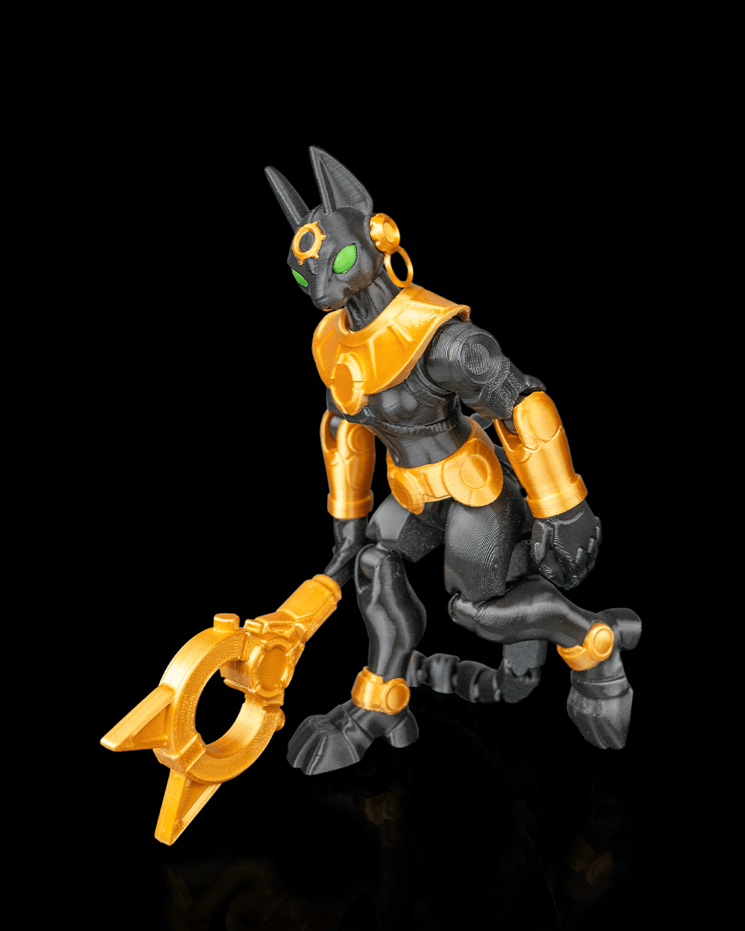 Articulated Mecha Protector Bastet Goddess Figure — Sci-Fi Egyptian Deity Collectible (19cm)