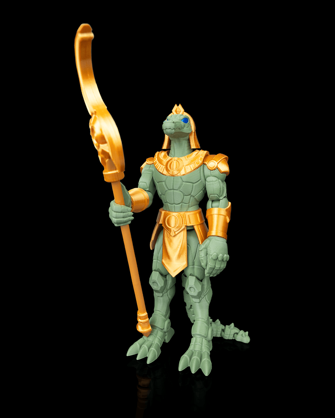 Articulated Mecha Sobek God Figure — Sci-Fi Egyptian Deity Collectible (19cm)