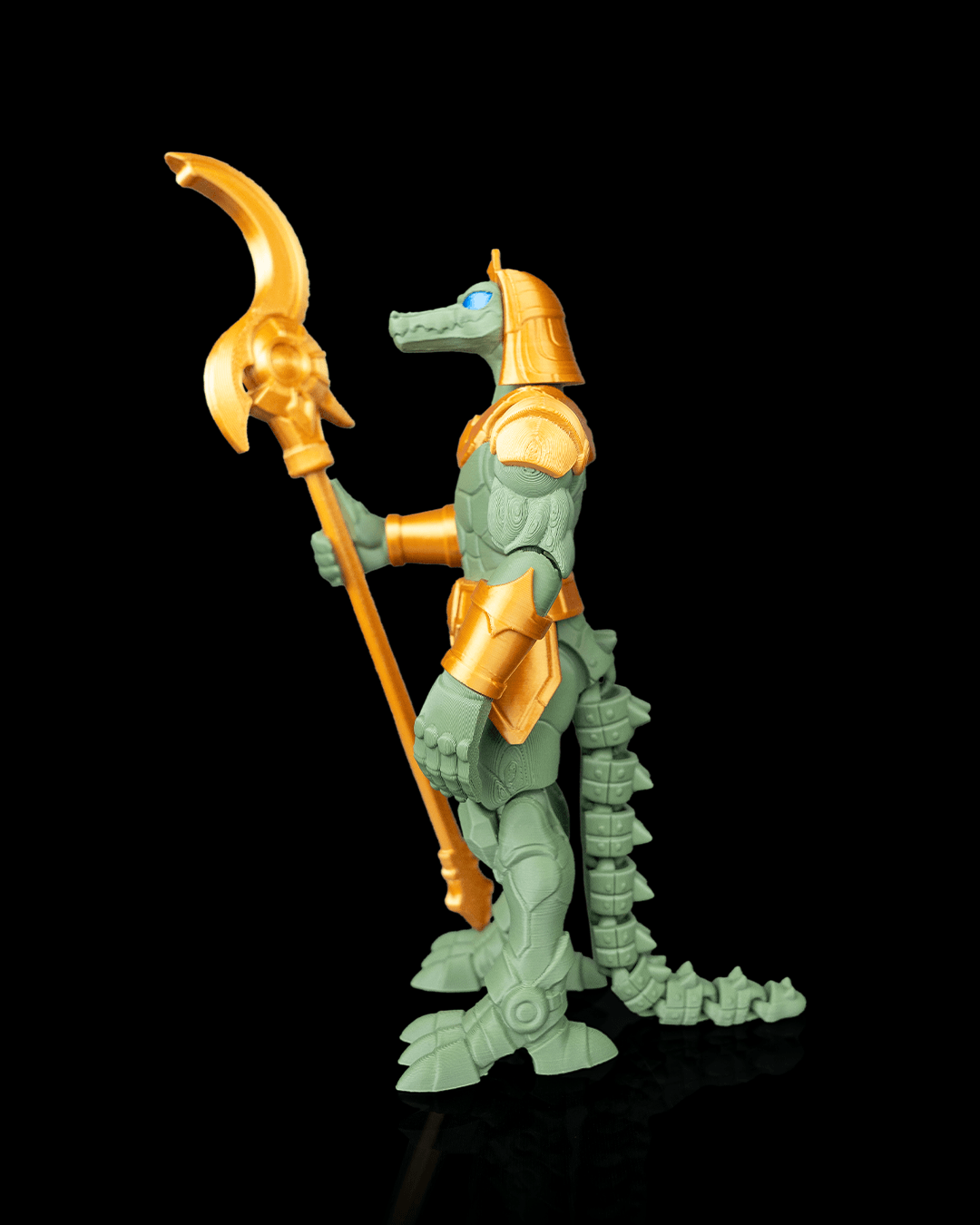Articulated Mecha Sobek God Figure — Sci-Fi Egyptian Deity Collectible (19cm)