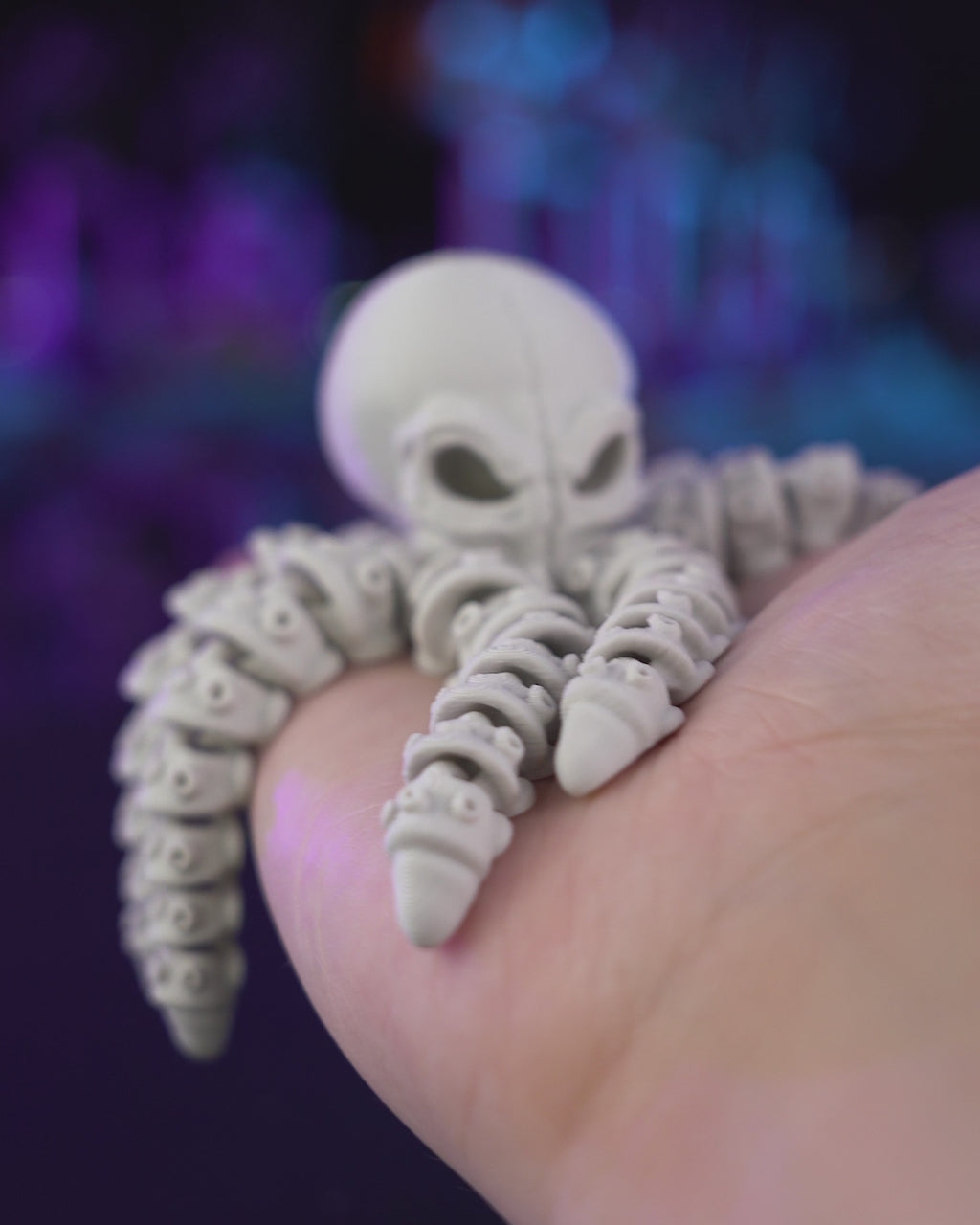 3D Printed Articulated Skeleton Octopus — Poseable Decorative Collectible